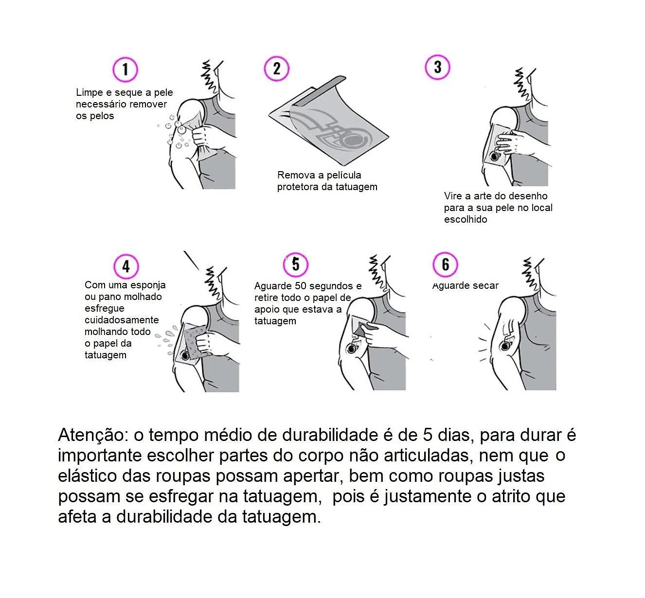 Miniatura Tatuagem Temporária Bdsm Erótico Submissão 19X12 Cartela