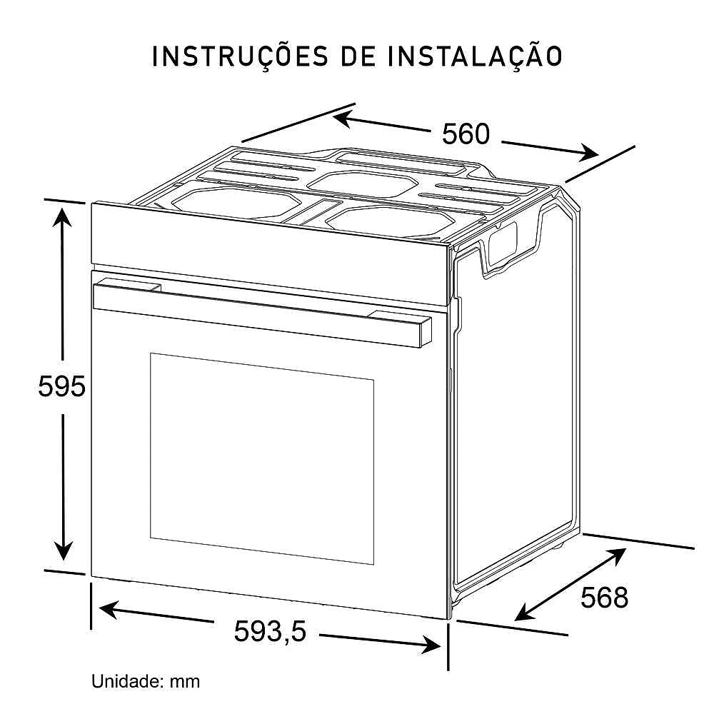 Forno Panasonic Embutir Elétrico 72L Preto 220v Hl-cx672brpk 220V