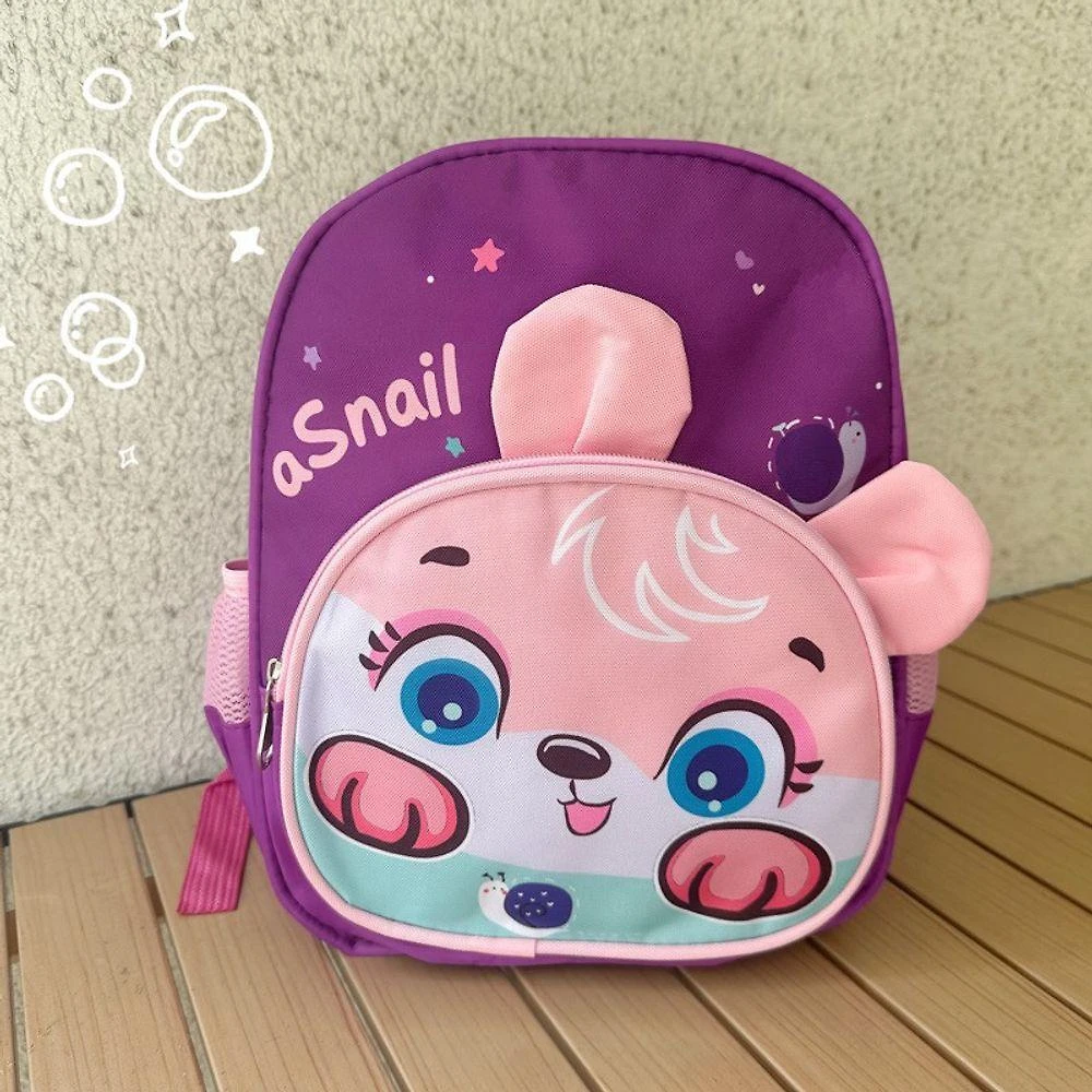 Mochila Escolar Infantil OEM Dinossauro 030 com Estampa Temática e Bolsos Laterais 1 Unidade Roxo
