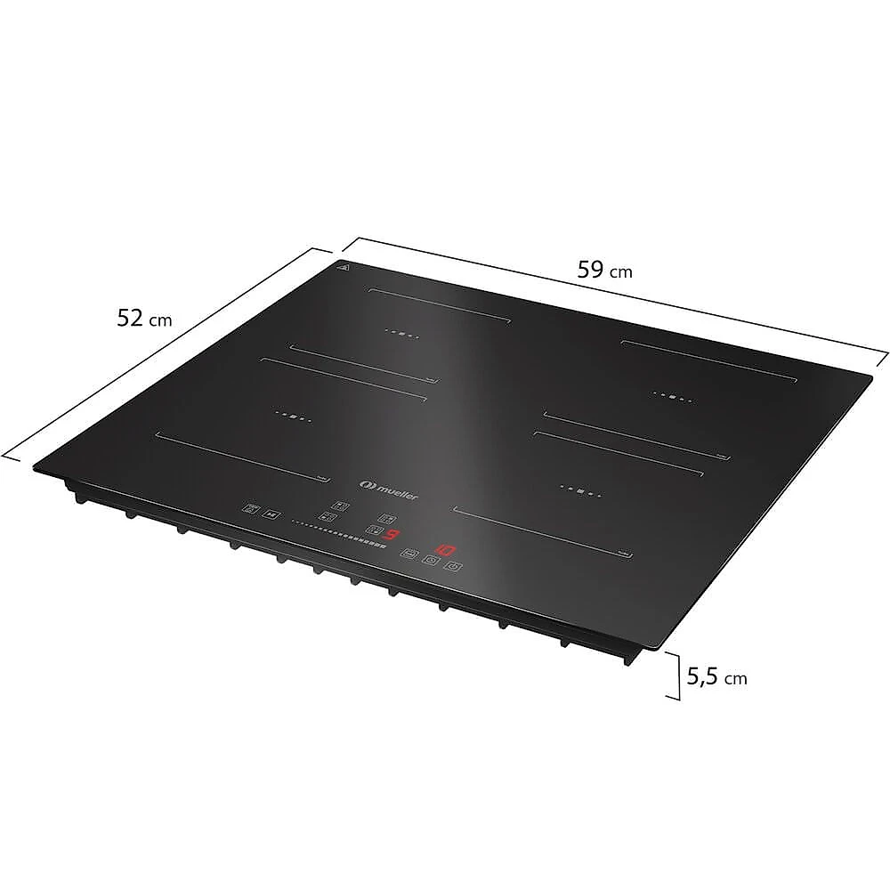 Cooktop de Indução 4 Bocas com Turbo MCN4BK Mueller Preto - 220V