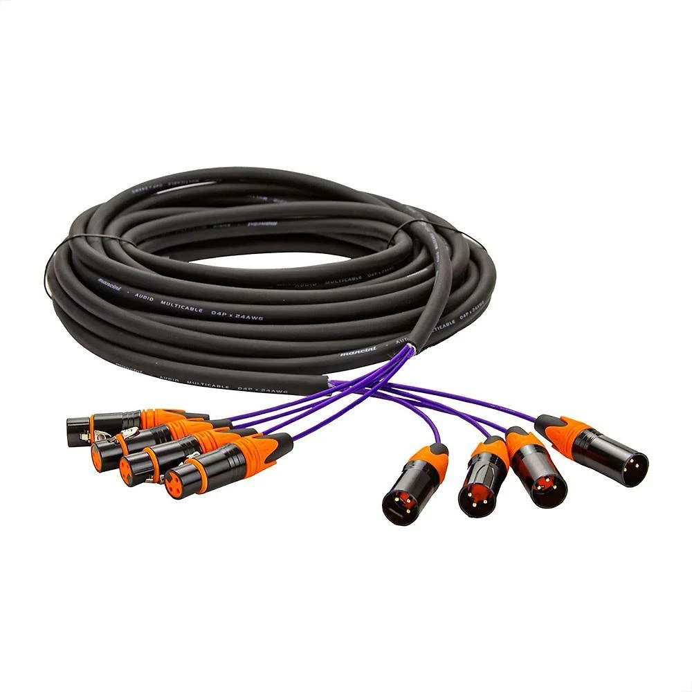 Multicabos Com Conectores Xlr 4 Vias - Profissional 90 Metros