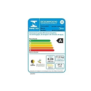 Lava e Seca Midea Slim HealthGuard Smart MF201D110WB/GK Titanium com 14 Programas, Wi-Fi e Compatível com Alexa – 11kg 110V
