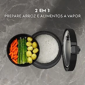 Panela Elétrica de Arroz Electrolux Efficient ERC20 por Rita Lobo com Trava de Segurança 3,5L – Inox e Preta 110V