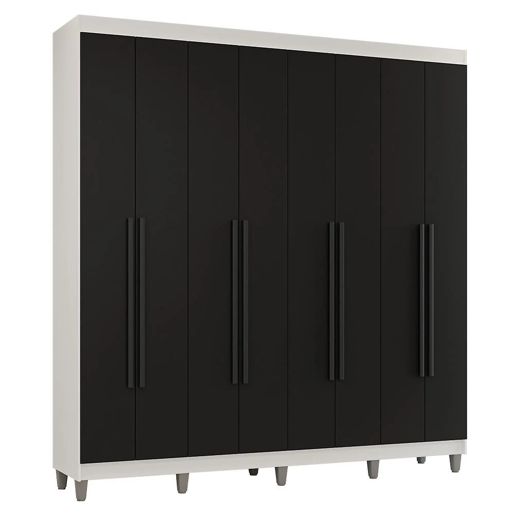Guarda-roupa casal com pés 8 portas batentes venus madesa