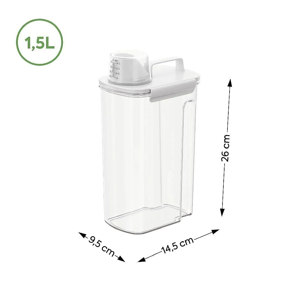 Dispenser com Medidor New Retro Cristal 1,5L PET Transparente Coza