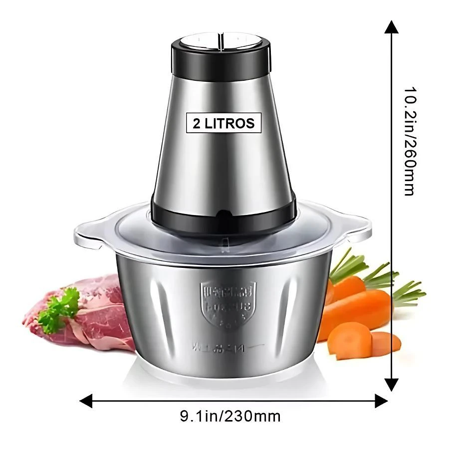 Miniatura Multiprocessador Alimentos Elétrico 110V Triturador Prateado
