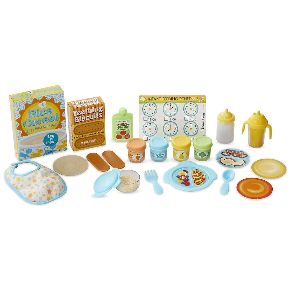 Kit Simulação de Alimentação de Bonecas com 24 Peças para Crianças Acima de 3 Anos, Melissa & Doug