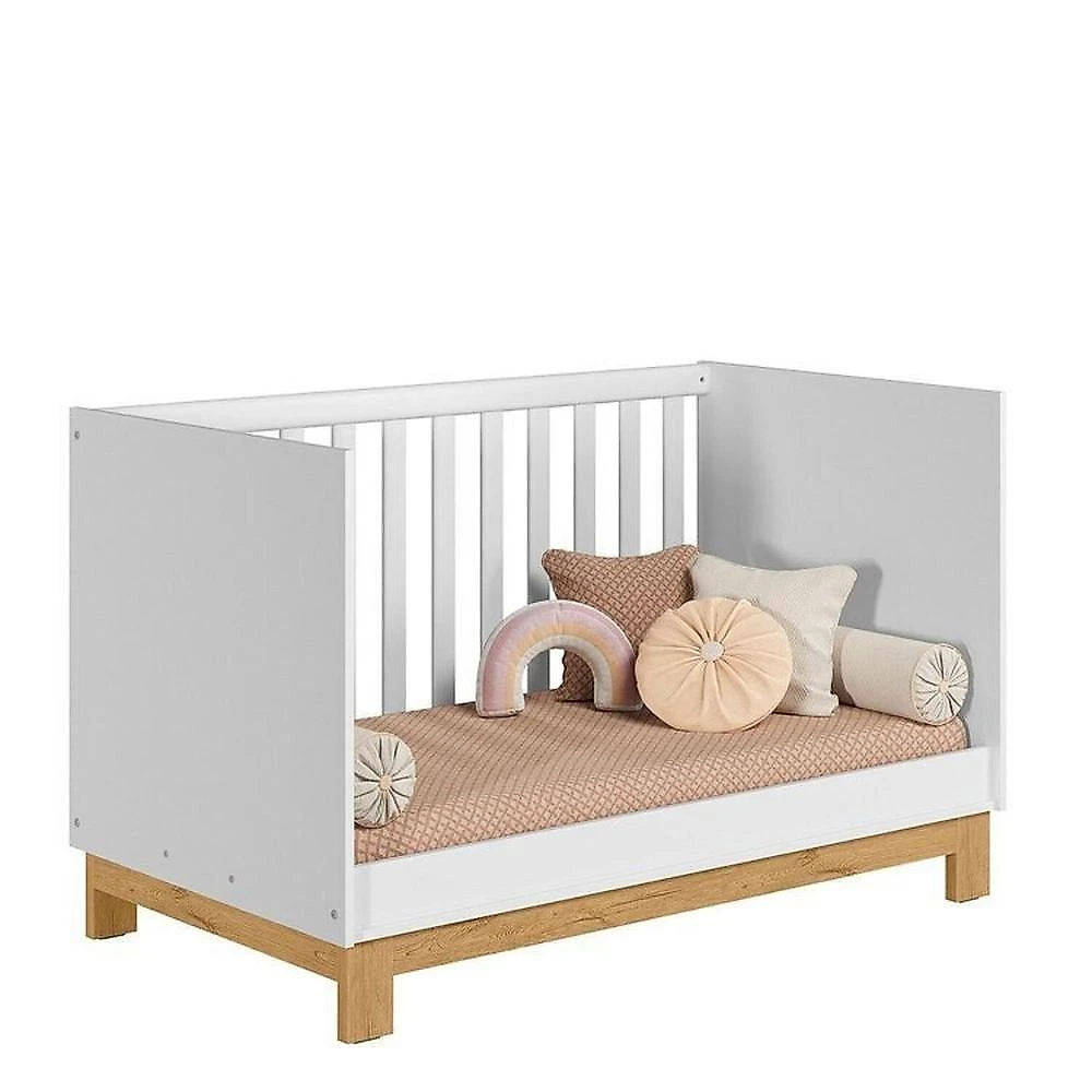 Quarto para Bebê Completo com Guarda-roupa, Berço e Cômoda Slim Branco Acetinado