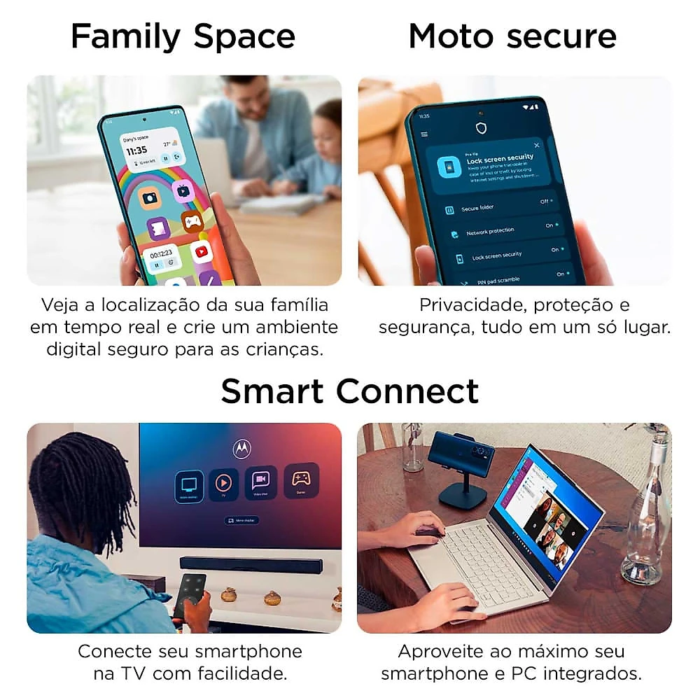 Smartphone Motorola Edge 60 Fusion 5G 256GB 16GB (8GB RAM+8GB Ram Boost) 50MP Sony AI Camera IP68 NFC Cinza