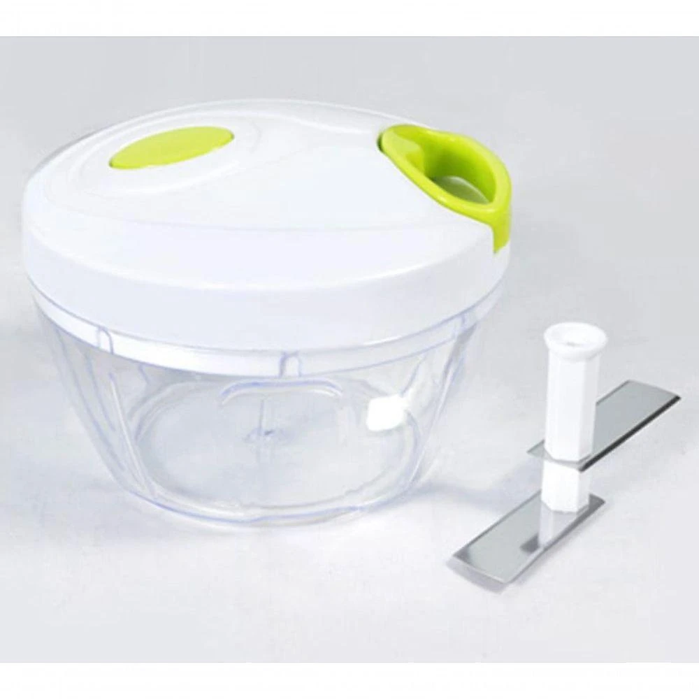 Triturador e Processador de Alimentos Manual Portátil com Lâminas em Aço Inoxidável Base