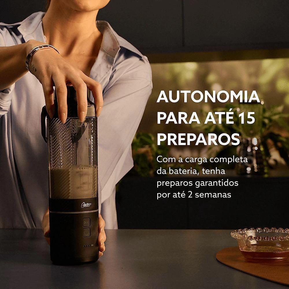 Liquidificador Portátil sem Fio Oster BLSTGFP-B20-000 100W 0,5L Preto 220V