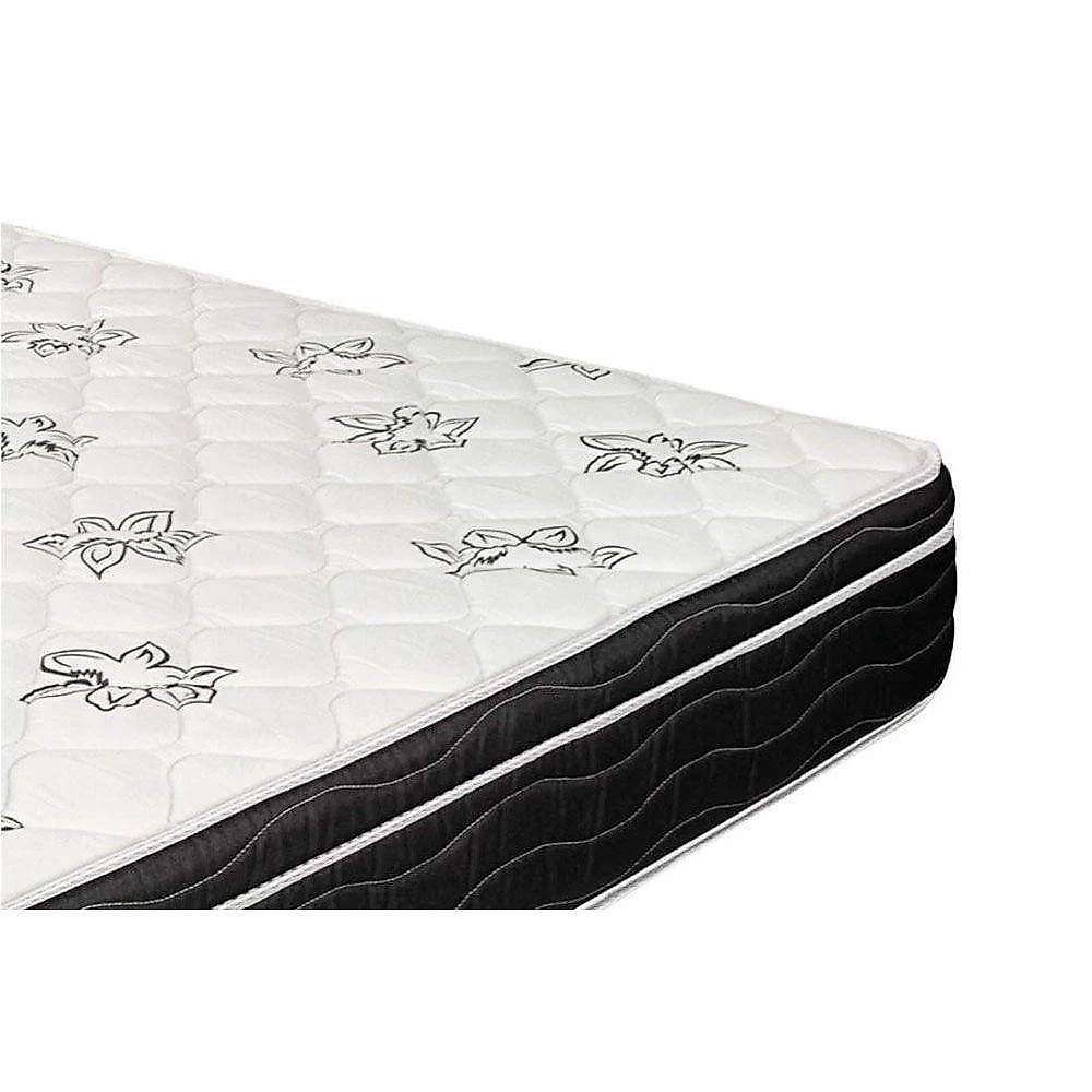 Cama Box Solteiro Molas Nanolastic Physical Euro Pillow Ensacadas Suede Preto Bege Ortobom