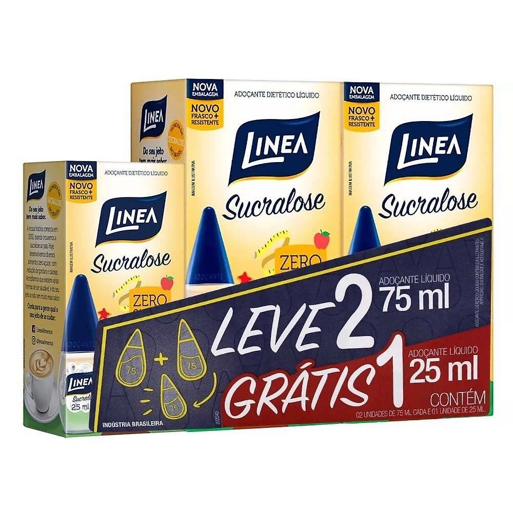 Pack Promocional 2 Adocante Liquido 75ml (grátis 25 Ml)