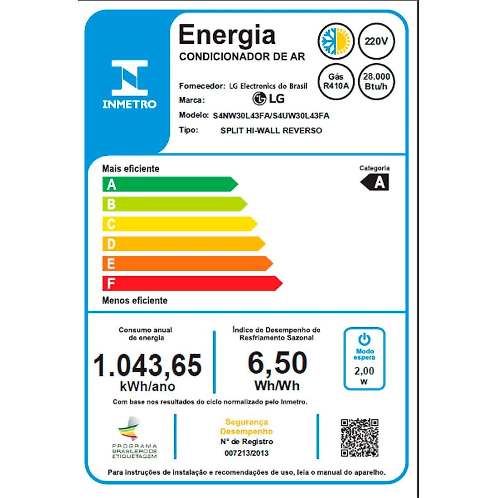 Ar Condicionado Split LG Dual Inverter Voice 30000, Quente/Frio - S4-W30L43FA Branco - 220V