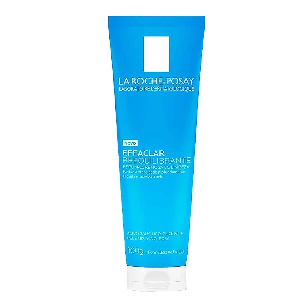 Espuma de limpeza facial cremosa la roche-posay effaclar reequilibrante 100g