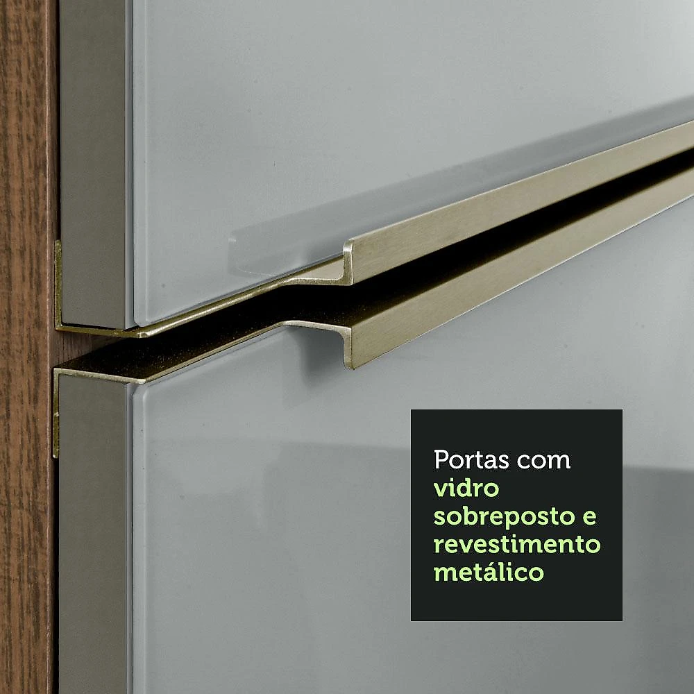 Cozinha Completa Madesa Lux 340001 com Armário e Balcão - Rustic/Cinza Rustic/Cinza