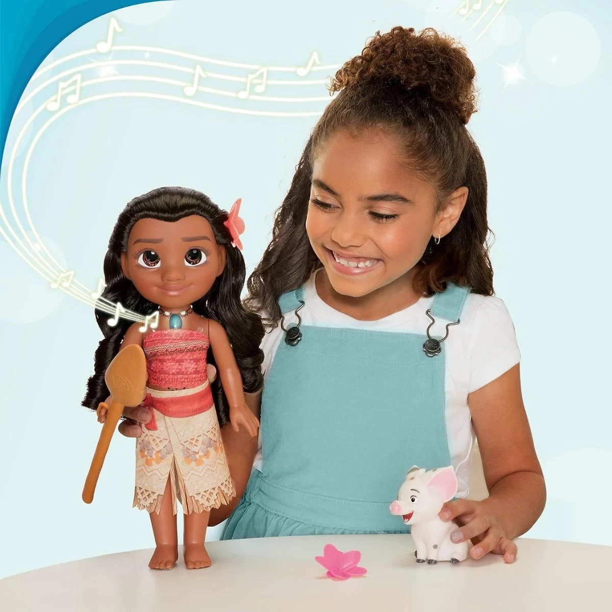 Miniatura Boneca Princesa Moana Interativa Criança Super Colorido E