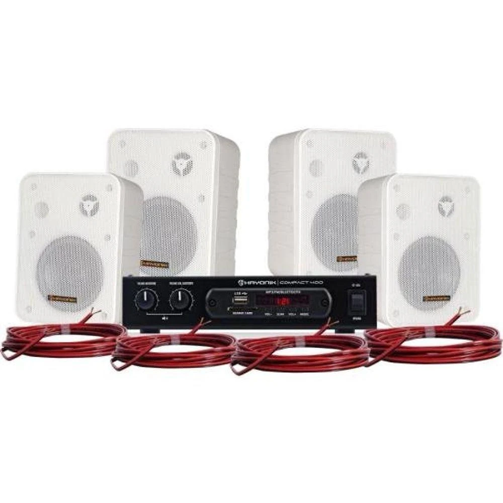 Kit Som Ambiente 400W 4000 V2 Branco Hayonik
