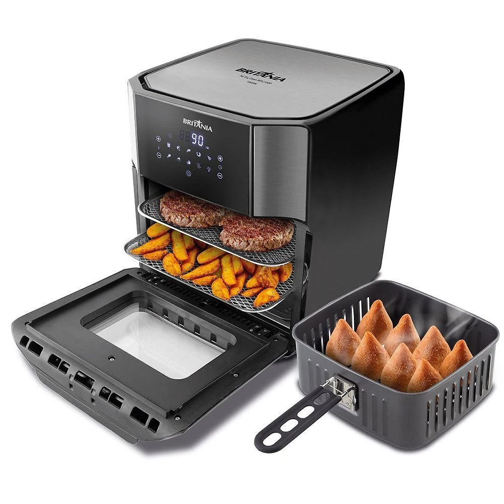Fritadeira elétrica britânia air fry oven 12 litros preto 127v bfr2100p 063801064