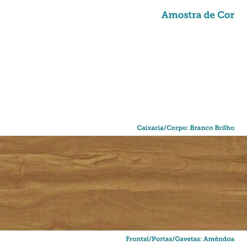 Quarto de Bebê com Guarda Roupas 3 Portas Cômoda e Berço com Rodizio Mimo 100% Mdf Espresso Móveis Branco Brilho/Amêndoa