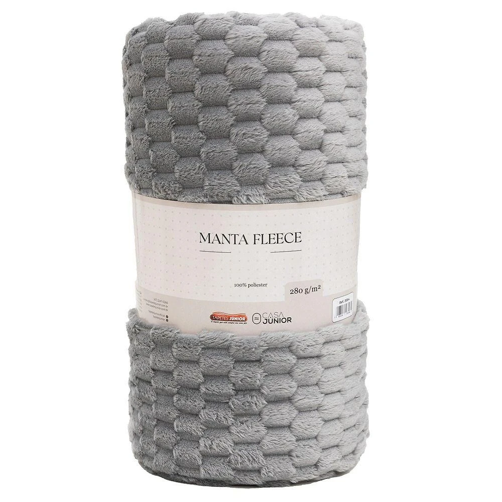 Manta Microfibra Fleece 280g-m² Cs Júnior Cinza - Queen