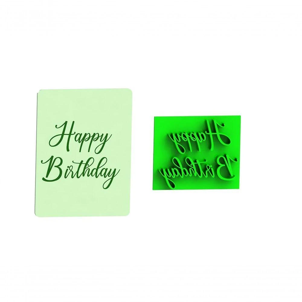 Marcador Placa Happy Birthday Plástico PLA 7CM 1 Unidade HB Formas e Cortadores