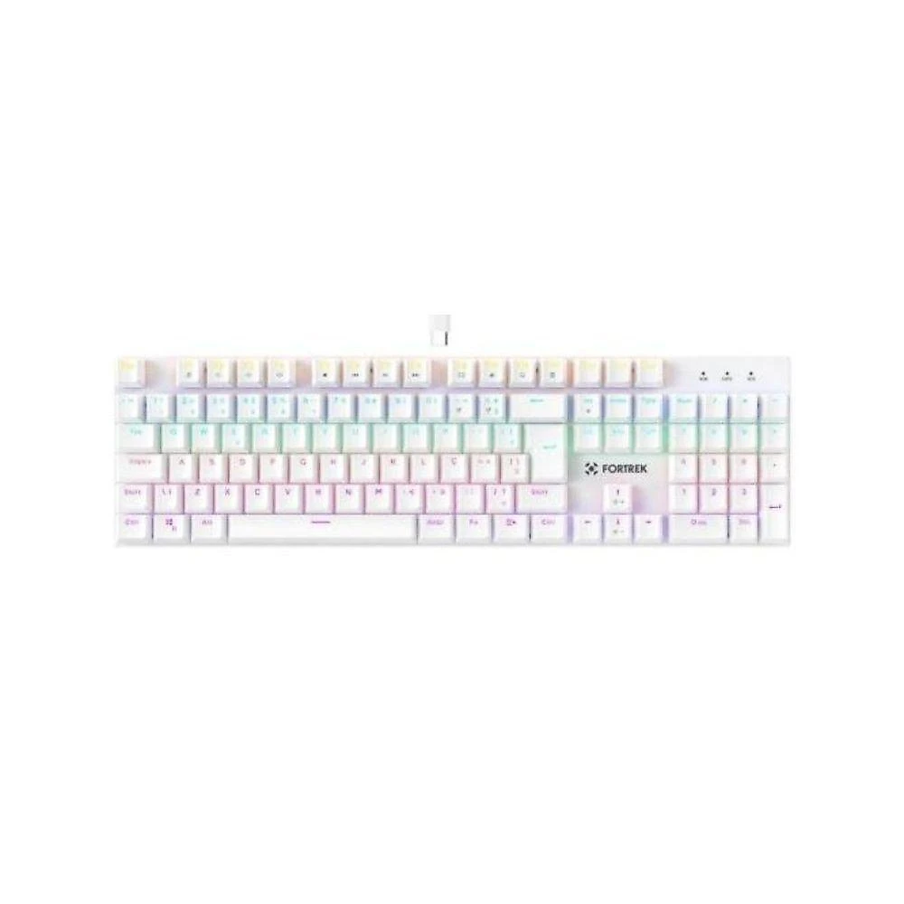 Teclado Gamer Mecânico Fortrek Gravity 100 Fullsized Switches Outemu Red Iluminação Rainbow Branco