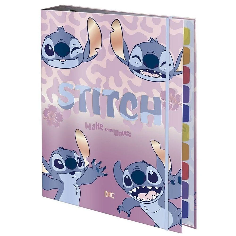 Caderno Argolado DAC Stitch Universitário 48 Folhas A4 com Elástico e 10 Divisórias Roxo