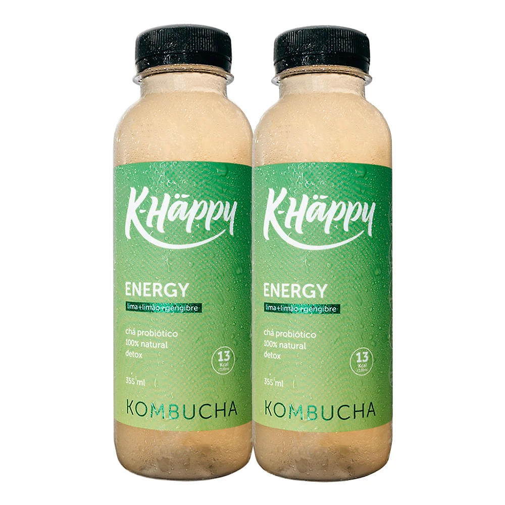 Kit 2 Chá Kombucha KHappy Energy 355ml