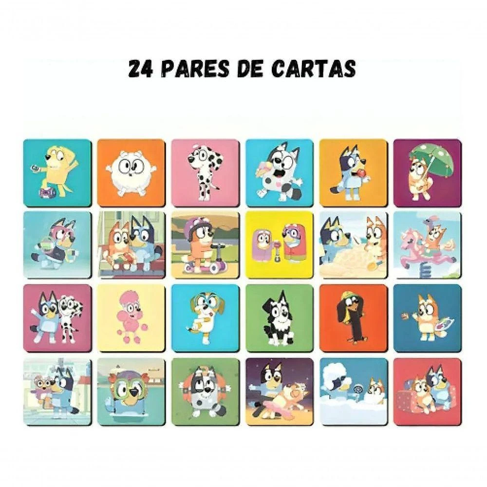 Jogo da Memoria Bluey 24 Pares de Cartas 1285 Infantil Educativo Elka