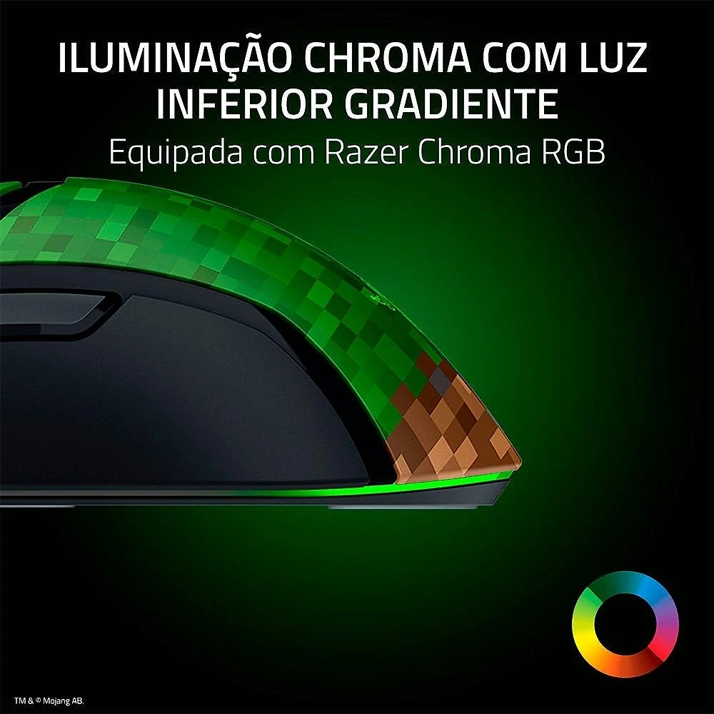 Mouse Gamer Razer Cobra, Chroma RGB, 8500 DPI, Minecraft Edition - RZ01-04650200-R3M1