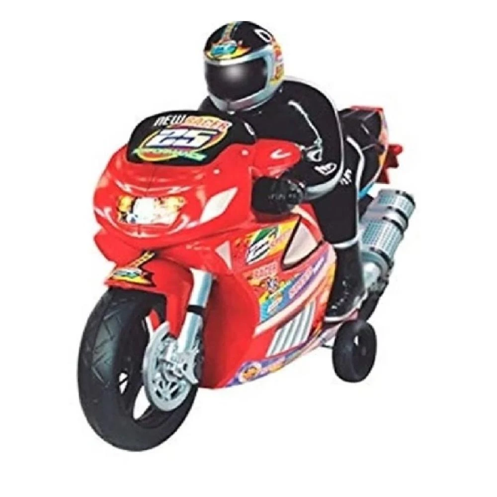 Moto Racer Vermelha - movida a fricção com som de motor