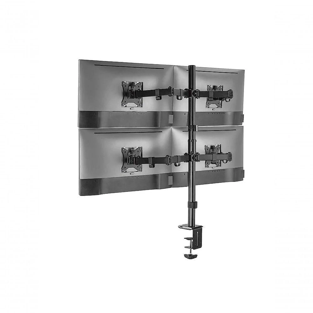 Suporte para Monitores SMQ440C para 4 Telas 17" a 32" com Ajuste de Altura e Inclinação Preto Vinik