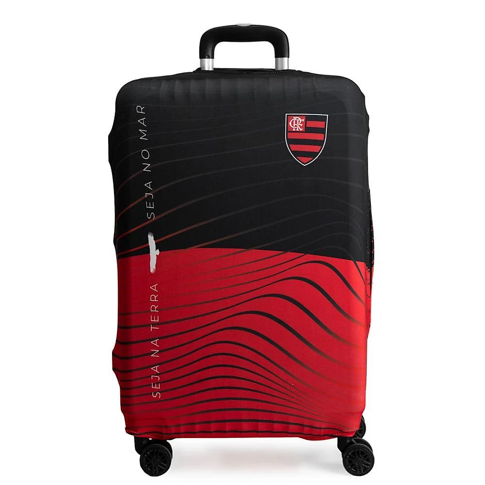 Capa de mala média flamengo rubro negro oficial preto e vermelha preto-vermelho - m