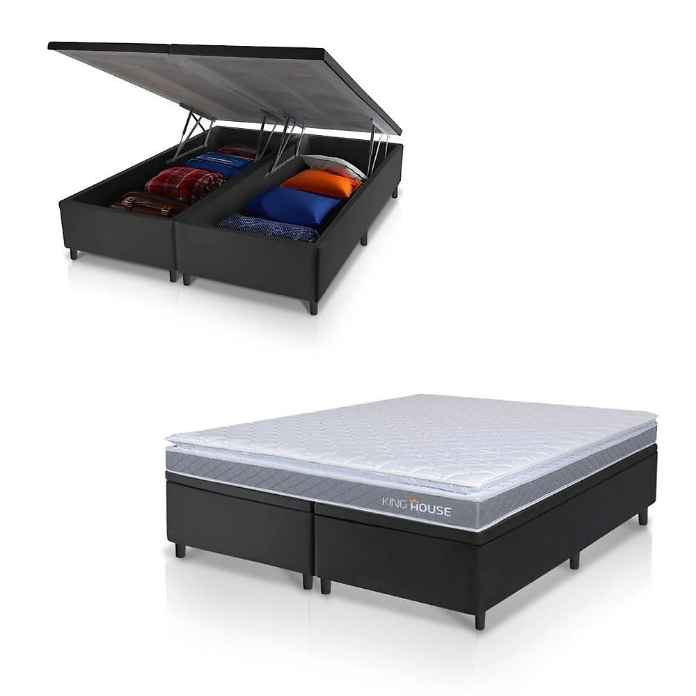 Cama Box Baú Durban Espuma D28 Queen 158x198 King House