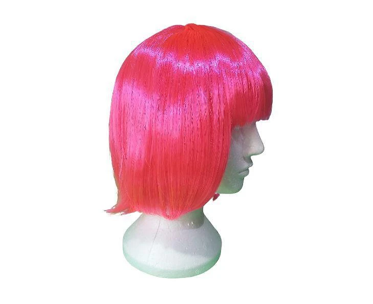 Miniatura Peruca Chanel Rosa Sintética 25 Cm