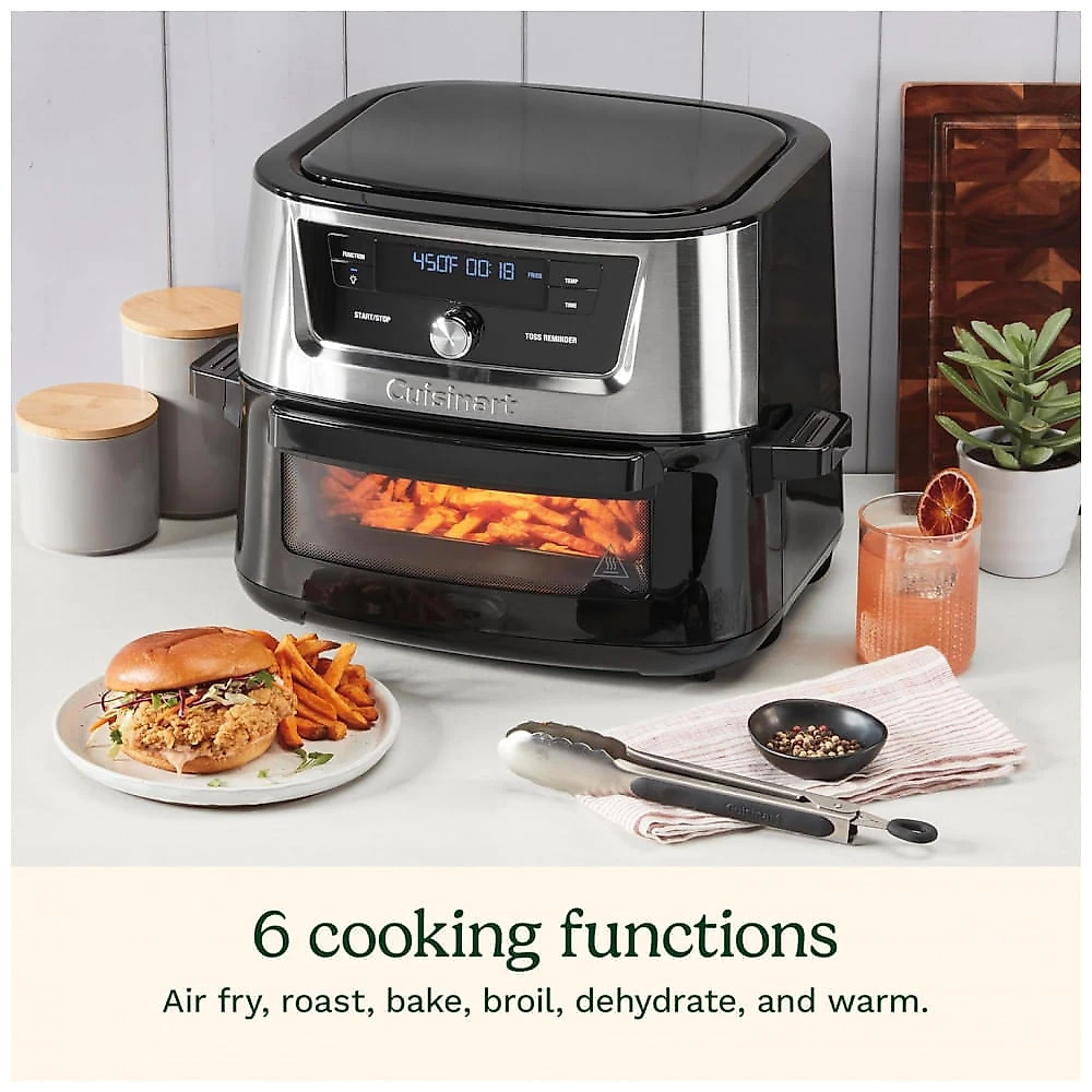 Fritadeira de Ar Cuisinart, Forno de 9 Litros com Cesto de Aço Inoxidável e 6 Programas para Assar, Cozinhar, Grelhar, Fritar,