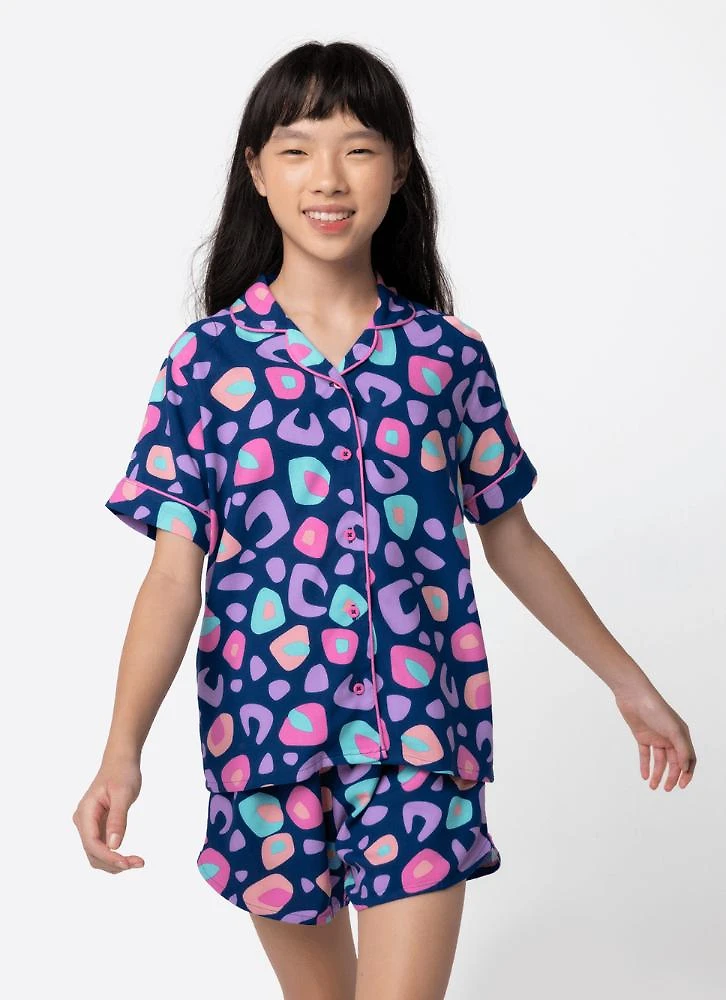 Pijama manga curta viscose menina teen onça