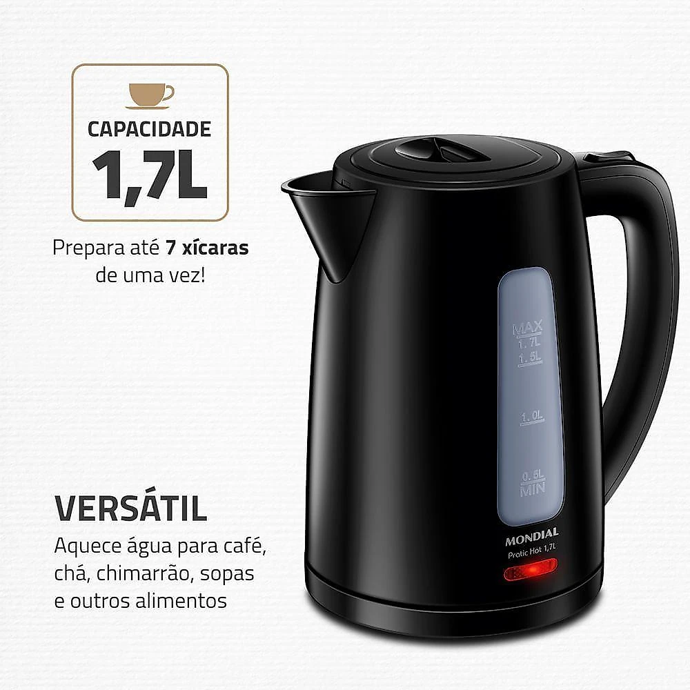 Chaleira Elétrica Pratic Hot 1,7l Mondial- Ce-17 Chaleira Eletrica Ce-17 220v/60hz