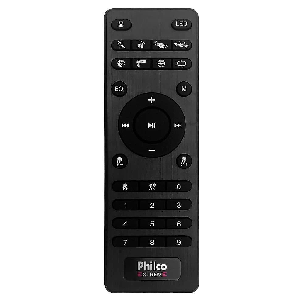 Caixa de som amplificada philco pcx4500 com bluetooth, rádio fm, alça, iluminação led e controle remoto - 300w