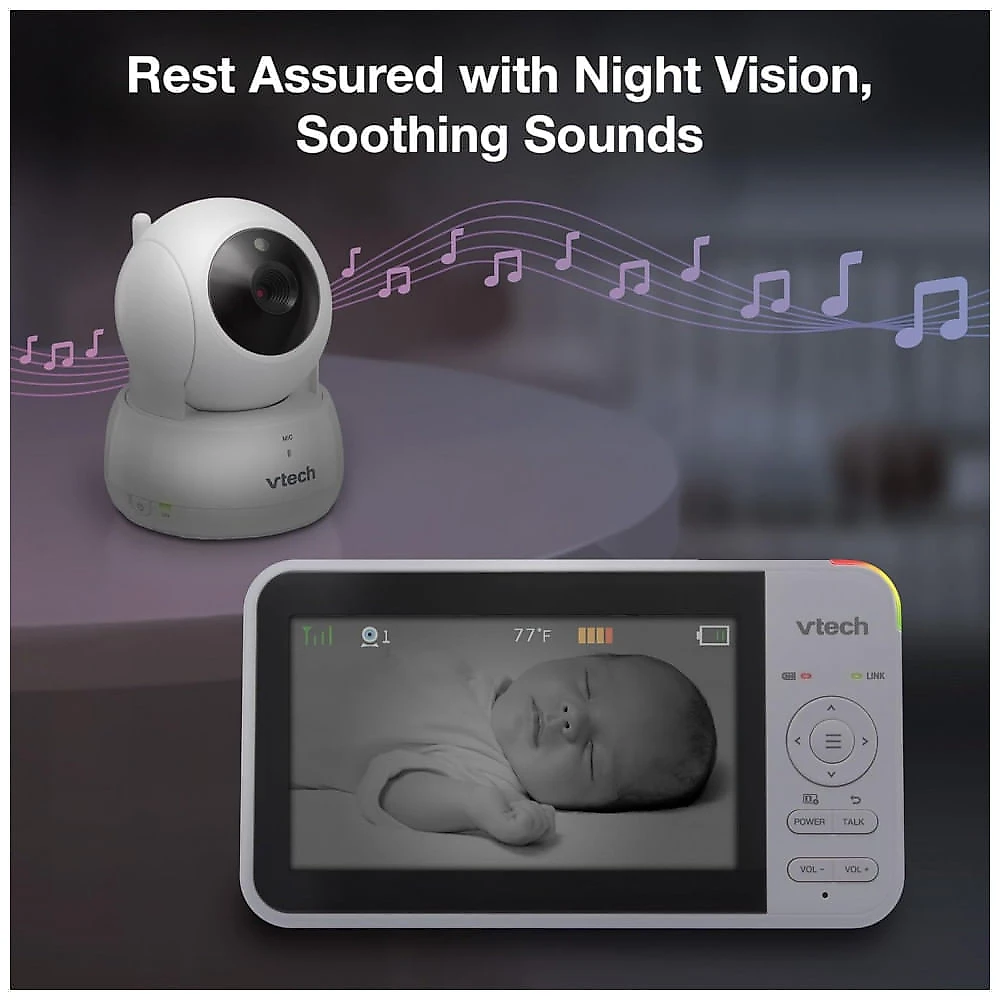Babá Eletrônica para Bebês VTech com 3 Câmeras, Tela LCD de 12 cm