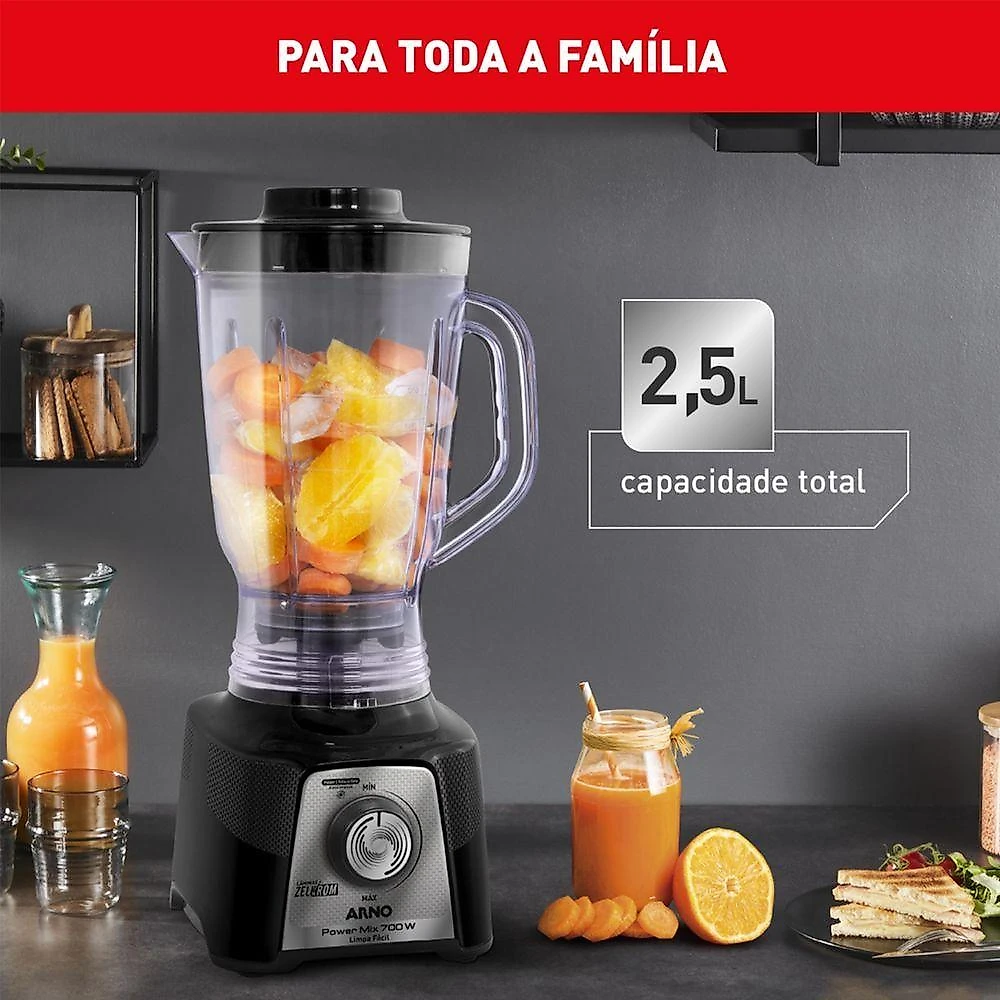 Liquidificador Power Mix Arno 700w Lq35 Preto 110V