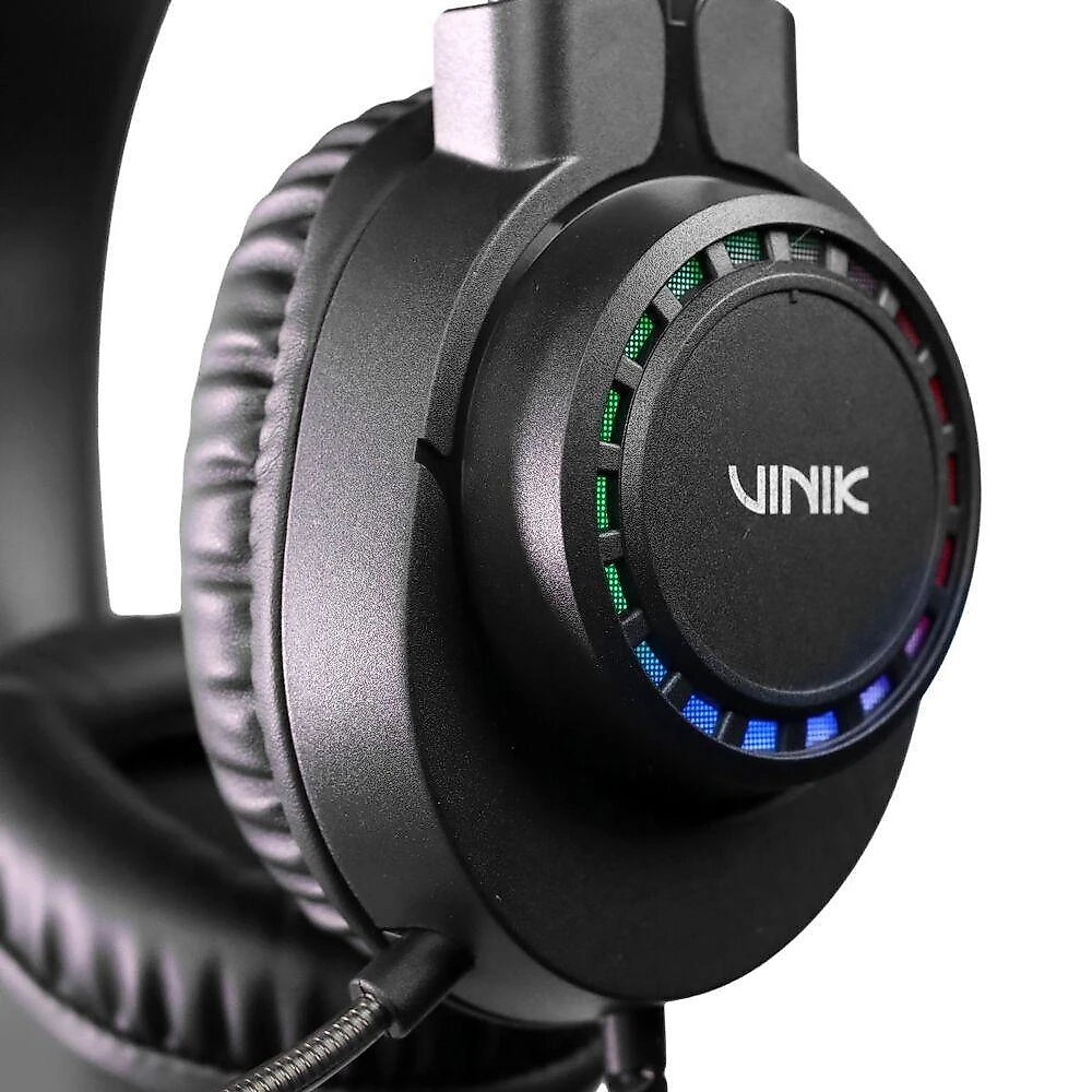 Headset Gamer Vinik VKHSGVCN Vulcano USB com LED Rainbow para Pc e Console