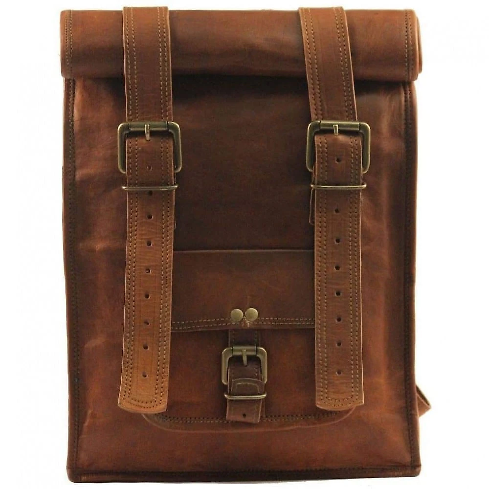Urban Dezire Mochila Vintage de Couro para LaptopMasculina