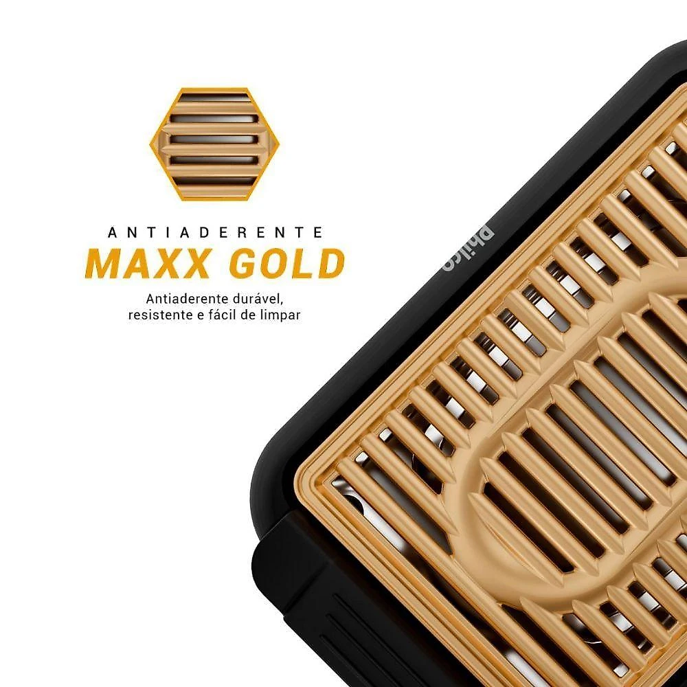 Churrasqueira Elétrica Philco Antiaderente PCQ10A Maxx Gold 110V