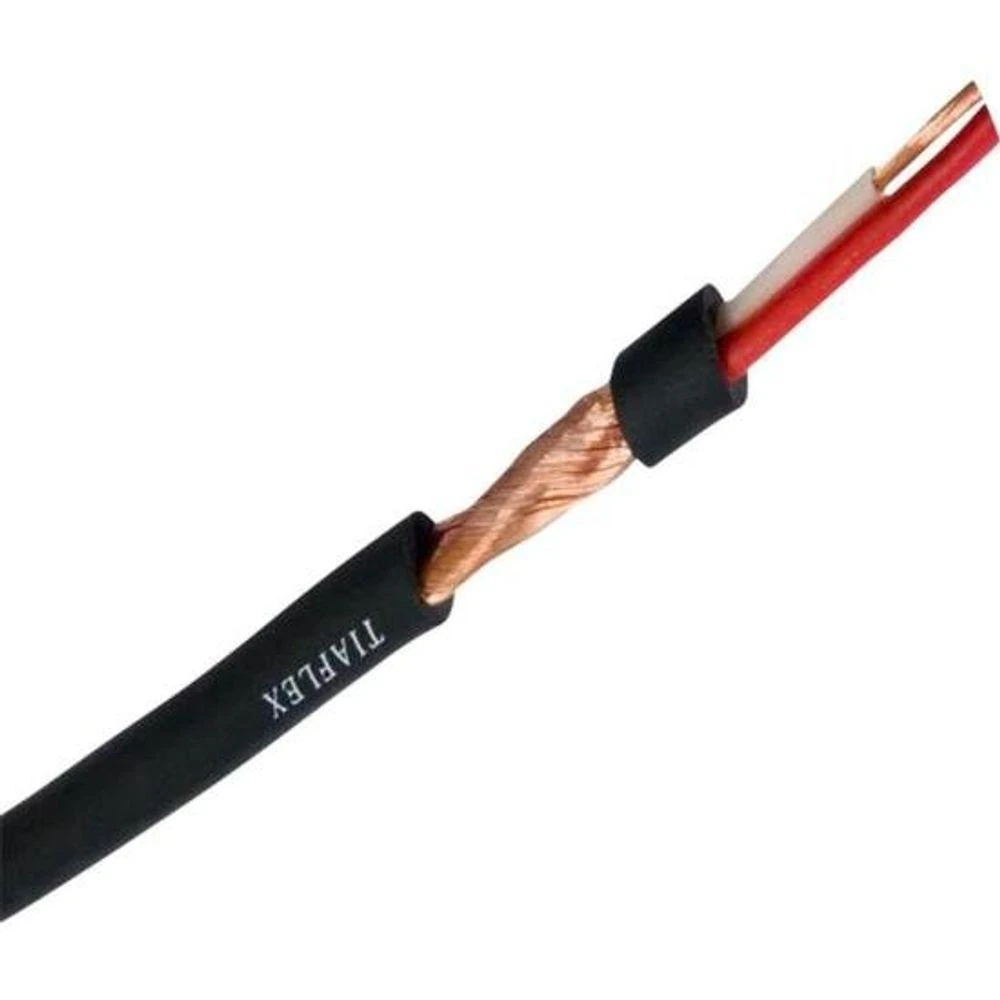 Cabo para Microfone Estéreo Af(e) 2X0,14MM com Blindagem em Cobre Nu Preto Tiaflex