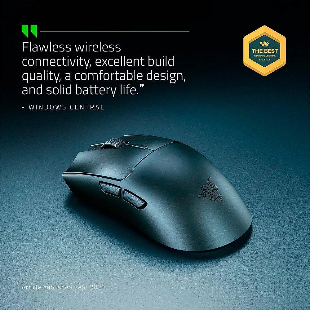 Mouse Gamer Sem Fio Razer Viper V3 HyperSpeed, 30000 DPI, Preto - RZ01-04910100-R3M1