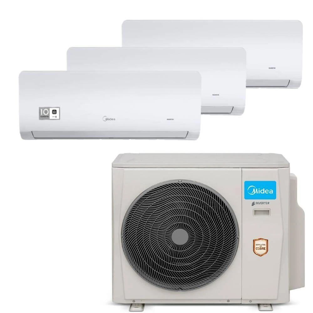 Ar condicionado multi tri split midea xtreme save 27000 btu (2x9000+1x12000) quente e frio 220v