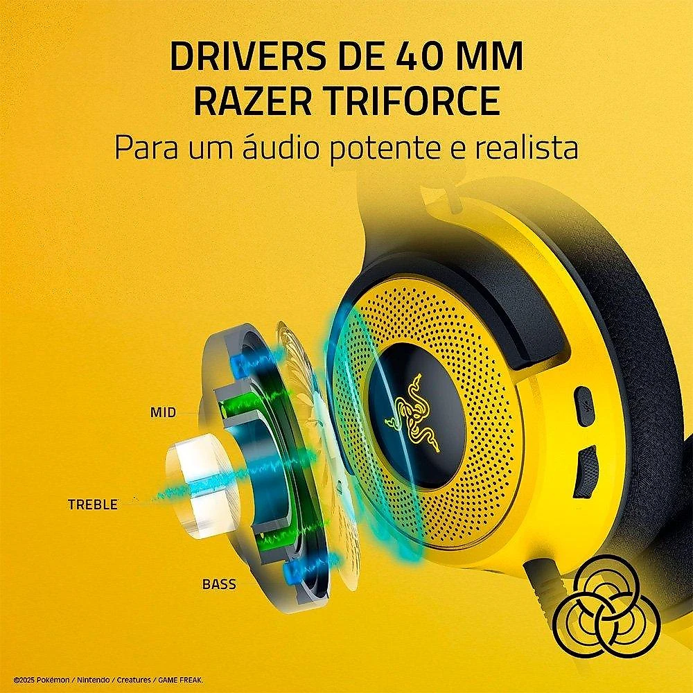 Headset Gamer Razer Kraken V4 X, Som Surround 7.1, Conexão USB, Pokémon Kanto Starters Edition - RZ04-05180300-R3M1
