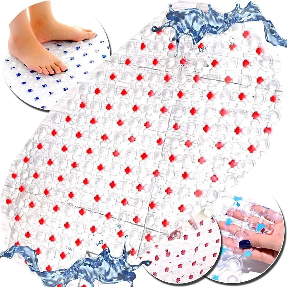 Tapete Antiderrapante para Box de Banheiro em PVC e Borracha 33CM X 61CM Grande Yeet